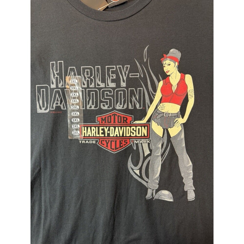 NWT Harley Davidson 3XL Shirt Orlando FL Pinup Girl Biker Tee Black RK Stratman